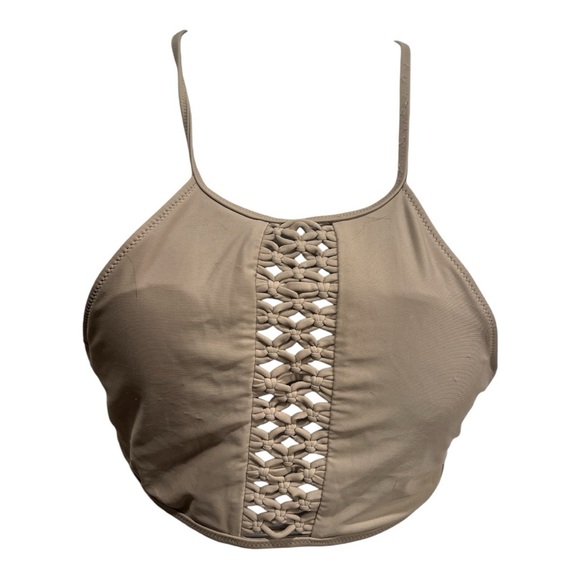 Aerie halter style bikini. Beige. Top is medium bottom is small - Picture 2 of 10